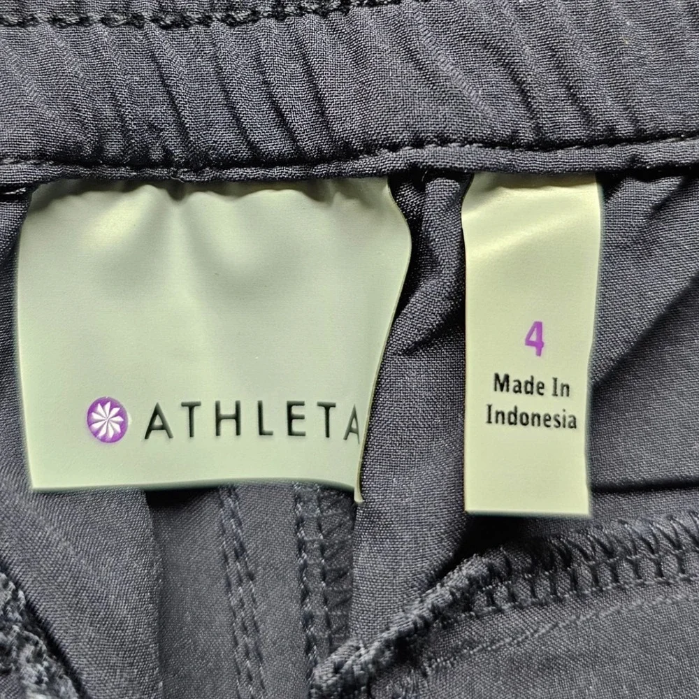 Athleta Wide Leg Travel Pants Womens 4 Navy Blue Active Commute Stretch Trouser
